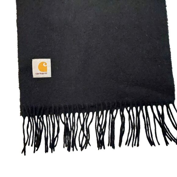 Carhartt Classic Retro Vintage Black Wool Scarf - Picture 8 of 9